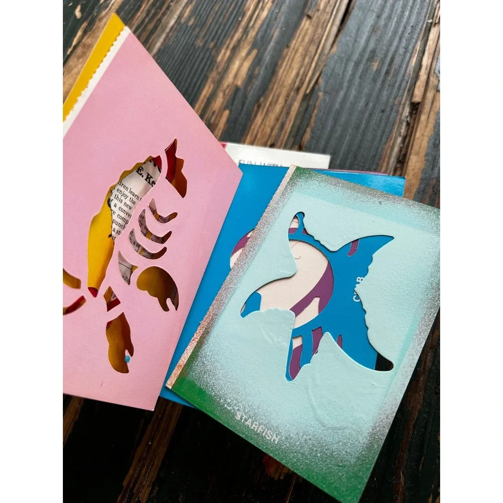 Dover Little ‎ Books Sea Life Fish Whales Stencils Paul E Kennedy Lot of 3